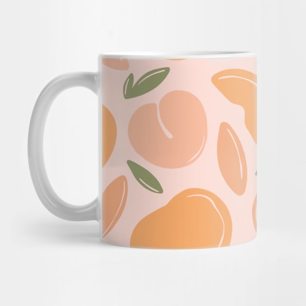 Peach Romantic Pattern Fruits Boho by Trippycollage